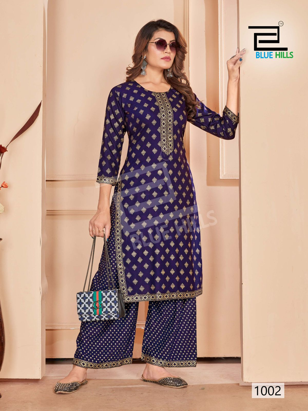 Reel By Blue Hills Rayon Printed Straight Kurti With Palazzo  Wholesalers In Delhi